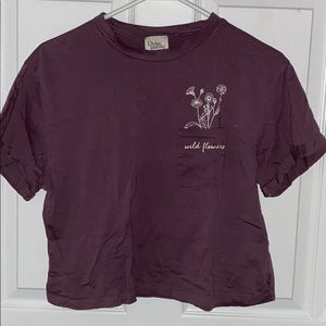 Cropped purple tee